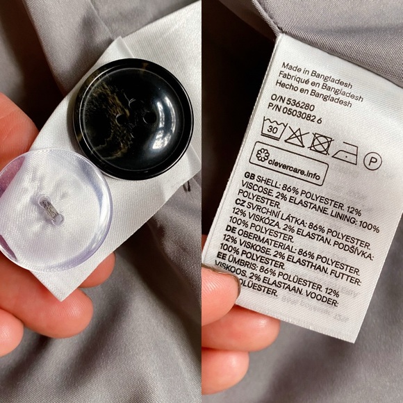 🩶 H&M GREY WOVEN STITCHED FALL JACKET! - Picture 15 of 16